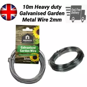 HEAVY DUTY GALVANISED GARDEN WIRE 10M FOR GENERAL GARDENING & OUTDOOR USE 2MM - Picture 1 of 2