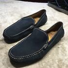 Pab Der  Suede Leather Loafers Shoes Mens 7.5 Us Black Charcoal Color