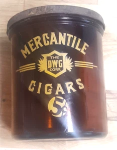Excellent Vintage Amber Mercantile Cigars 5 cents The DWG Corp Factory No 77 - Picture 1 of 10