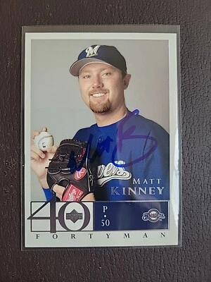2003 Upper Deck 40 Man Matt Kinney Signed IP Auto Milwaukee Brewers Baseball MLB - Image 1 of 2