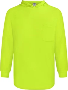 Hi Vis Hoodie for Men High Visibility Hoodie for Construction Work, Long Sleeve  - Picture 1 of 6