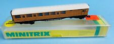 MINITRIX 'N' GAUGE LNER TEAK GRESLEY 1ST/3RD CLASS BRAKE PASSENGER COACH BOXED