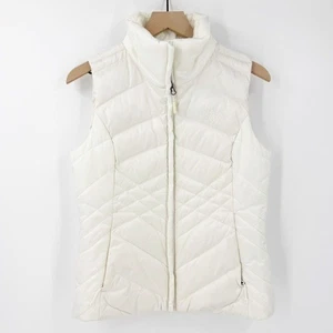 Women's The North Face White Down Puffer Vest Size S Outdoor Hiking Trail Warm - Picture 1 of 6