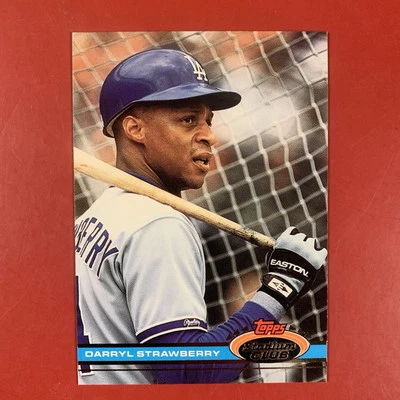 1991 Stadium Club Darryl Strawberry card #301 Los Angeles Dodgers - Image 1 of 2