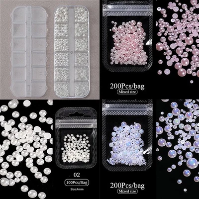 Various Rhinestones Pearls Wheels Nail Body Art Face Gems Festival Costume Craf - Image 1 of 4
