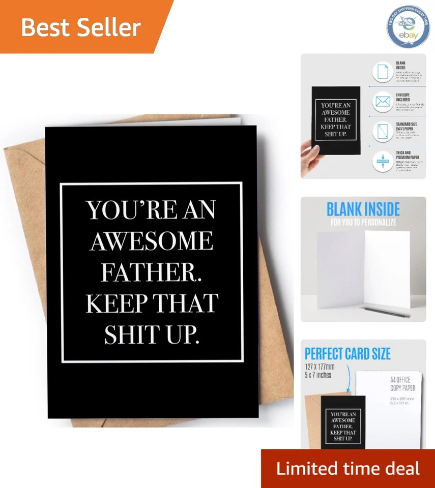 Юмористическая открытка на день рождения для папы - A6 пустой кляп подарок с экологически чистым конвертом - Изображение 1 из 4