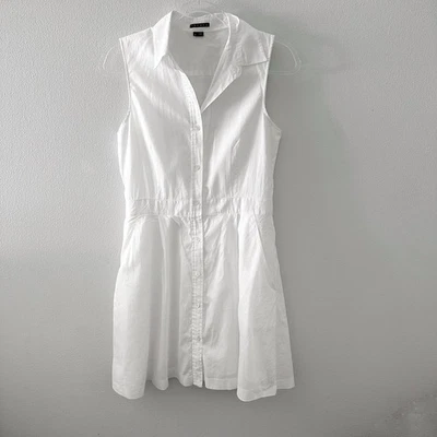 Vestido Theory Algodón Sin Mangas Talla 6 Bolsillos Abotonados Dinero Antiguo Minimalista Foto 1 de 4