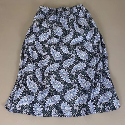 Falda Colección J Crew Mujer Talla Grande Azul Estampado Floral Algodón Cintura Elástica Foto 1 de 4