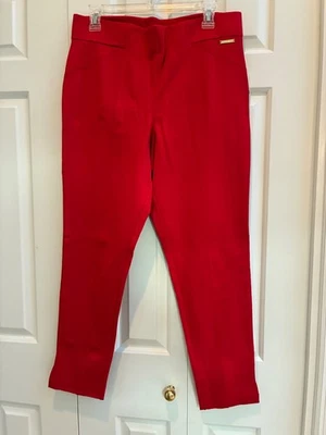 NWT Michael Kors womens pants size L red ponte stretch waist - Image 1 of 4