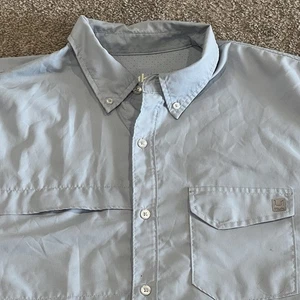 Camisa de Pesca Huk Para Hombres XL Azul Manga Corta Abotonada Rendimiento Exterior Ventilada - Imagen 1 de 24