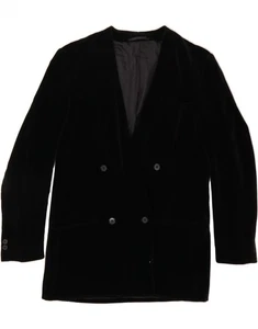 WINDSOR Mens Double Breasted Blazer Jacket UK 38 Medium Black Cotton CL51 - Picture 1 of 3