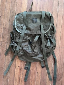 Vintage 70s US Army Field Pack Combat Nylon Large Green Rucksack No Frame - Bild 1 von 5