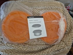 BRANDNEU Tupperware-Flacher Faltbarer Behälter 4 Tassen Orange 3er Set - Bild 1 von 2