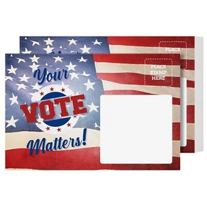 Your Vote Matters - Vintage Flag Voting Post Cards USA Election - 100 Per Pack - Picture 1 of 7