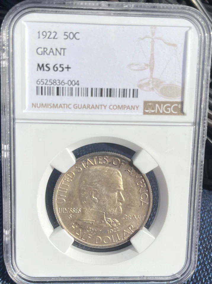 1922 GRANT SILVER COMMEMORATIVE Half Dollar NGC MS 65+ Great Color.. Stunner - Image 1 of 4