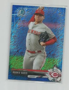 2017 Bowman Cromo ROOKIE DAVIS Blu Shimmer Rifrattore - Foto 1 di 1