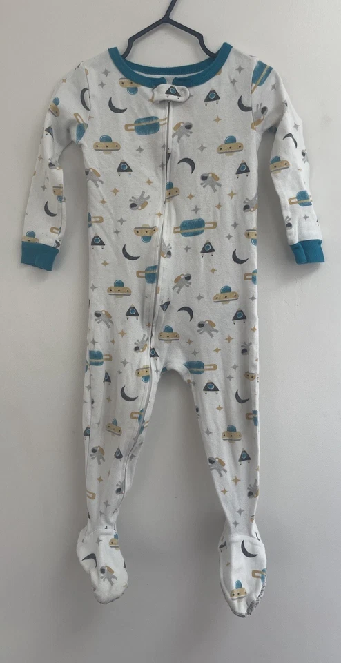 Carter's Bebé Niños 1 Pieza Espacio Exterior Astronauta Footie Dormir y Jugar Blanco 24 M Foto 1 de 4