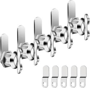 5/8 Inch Thumb Operated Offset Cam Lock 5Pcs Keyless Compartment Lock RV Cabinet - Picture 1 of 9