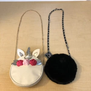 CAPELLI Unicorn with Flowers Faux Leather Crossbody Bag Girls & Faux Fue Purse - Picture 1 of 7