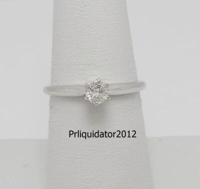 1/4CT Natural Round Diamond Solitaire Engagement Wedding Ring 18K White Gold - Image 1 of 4