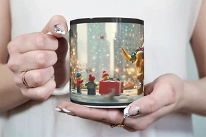 ⭐️️Exclusive Lego Christmas Scene Mug - The Charging Bull | NYC | New York⭐️️ - Picture 1 of 5