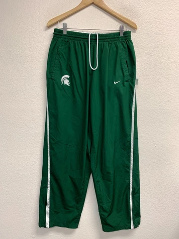 Vintage Nike Men's Sweatpants Size Large Green Michigan State Spartans Storm Fit Cover