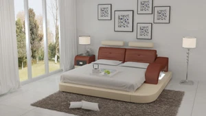 Wasserbett Hotel Doppel Bett Betten Komplett Lederbett Polsterbett Wasser LB8802 - Bild 1 von 12