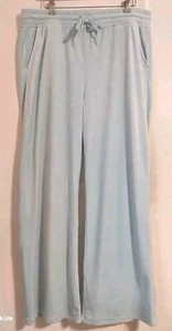 UGG Francey Size XL Velvet Fleece Pull On Wide Leg Pants in Pool Blue 32" Inseam - Picture 1 of 10