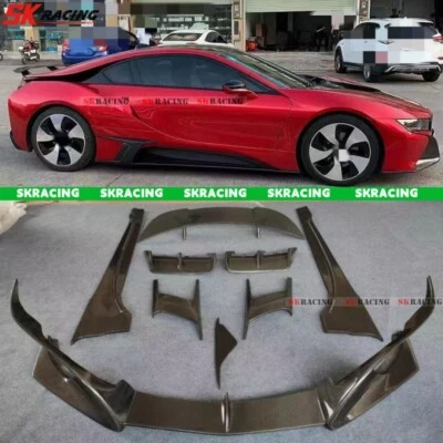  Difusor de parachoques trasero labio delantero de fibra de carbono faldones laterales alerón alerón para BMW i8 Foto 1 de 4