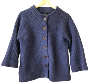 BODEN 100% Wool Chunky Textured Cardigan Sweater Blue Womens Size 18 Cottagecore - Bild 1 von 13
