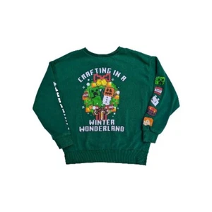 MINECRAFT Christmas Sweatshirt Youth Size 10-11 CRAFTING IN A WINTERWONDERLAND - Picture 1 of 10