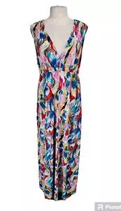 davies by erica davies Womens Abstract Print Maxi Dress size XL V-Neck A19A - Picture 1 of 6