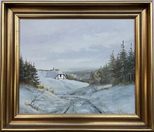 Impressionista Paesaggio Invernale Weg Zum Fattoria Tannen Neve Dipinto a Olio - Bild 1 von 14