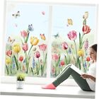 decalmile Tulips Flower Double Sided Window Clings Easter Garden Floral 