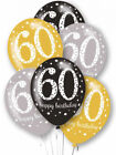 Age 60th & Happy Birthday Party Decorations Buntings Black Gold Balloons Banners