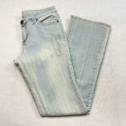 Ultra Love Juniors Jeans Sz 11 Light Wash Distressed Mid Rise Bootcut Stretch