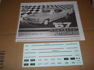 67 1967 Chevelle SS pro mod street Decal And Instruction Sheet - Picture 1 of 1