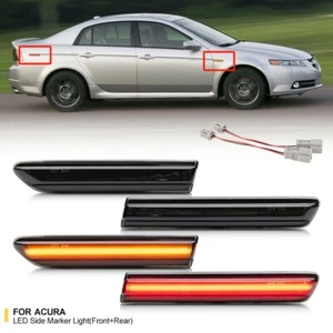 4x LED Front Rear Side Marker Light + Wiring Harness For 07-08 Acura TL Type-S - Picture 1 of 14