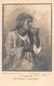 Romania - Romanian Paintings - P. Bulgaras - In lumea amintirilor - Old gypsy - Picture 1 of 2