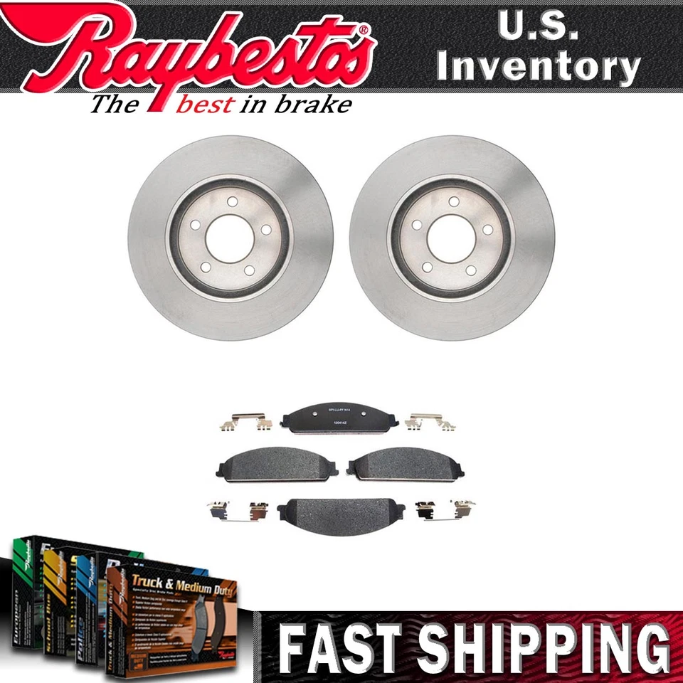 Front Brake Rotors Ceramic Brake Pads w/ Hardware For 2005-2007 Mercury Montego - Изображение 1 из 4