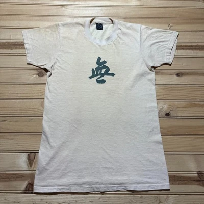 Camiseta Kanji japonesa vintage años 70 80 jerga caligrafía puntada única - talla XS Foto 1 de 4