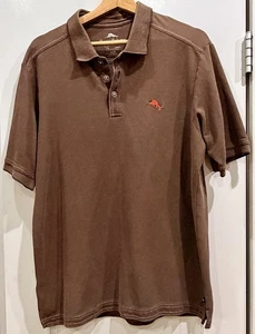 Polo Tommy Bahama uomo M marrone manica corta cotone pima - Foto 1 di 3