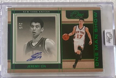 2024-25 Panini One And One Jeremy Lin One Man Show Encerrado en tarjeta automático #/5 Foto 1 de 2