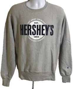Champion Reverse Weave Sweatshirt Herren Medium grau Hershey's 1894 Rundhalsausschnitt Logo - Bild 1 von 14