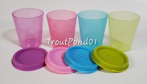 TUPPERWARE Midgets Mini Bowls 2 oz Set 4 Small Cups Pink Mulberry Blue Green - Picture 1 of 4