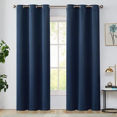 Jinchan Semi-Blackout Curtains Thermal Insulated Curtains Living Room Darken - Image 1 of 4