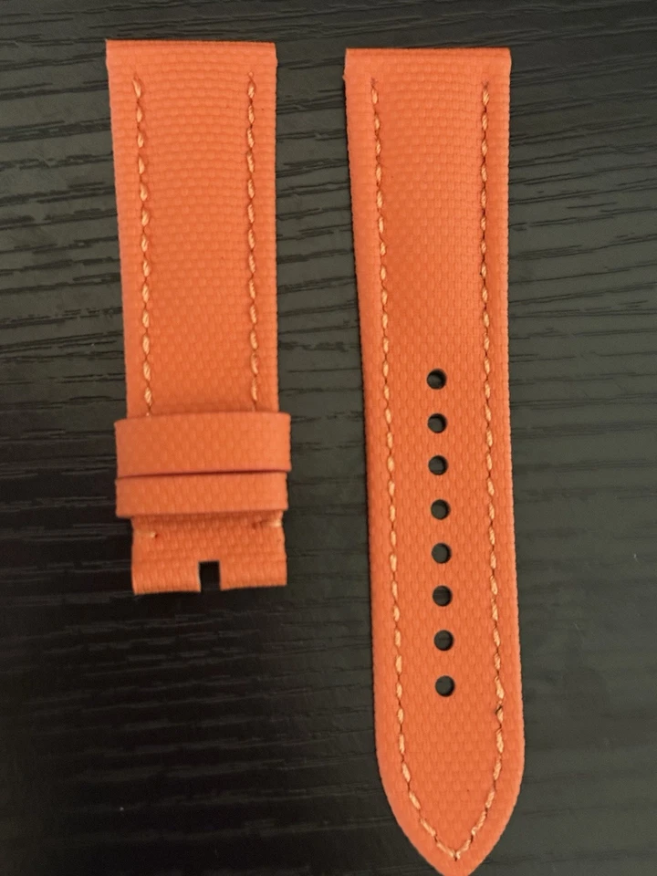 Nueva correa de reloj Blancpain Fifty Fathoms 23 mm x 20 mm tela de vela negra con puntada gris Foto 1 de 4