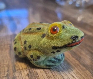 Vintage Wagner Kunstlerschutz West Germany Handwork Flocked Spotted Frog - Picture 1 of 6