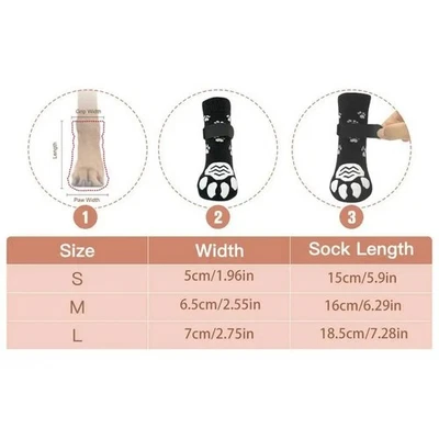 4 PIEZAS Calcetines Antideslizantes para Perros con Correas Ajustables - Protector de Pata de Mascota Interior Foto 1 de 4