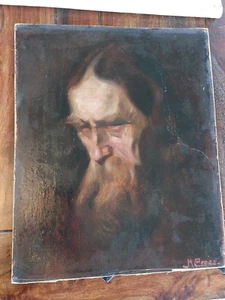 Gemälde ÖLbild - bärtiger alter Mann - signiert - Bild 1 von 7